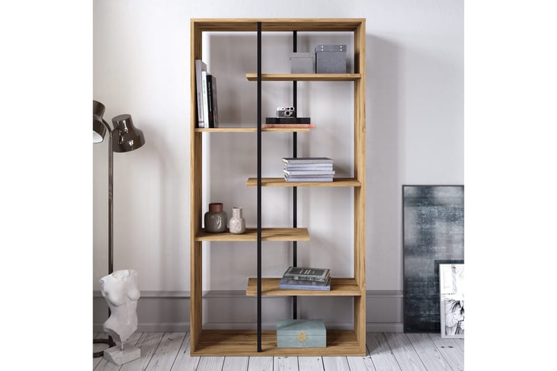 Zallar Bokhylla 90 cm - Valnöt|Svart - Förvaring - Hyllor - Bokhylla