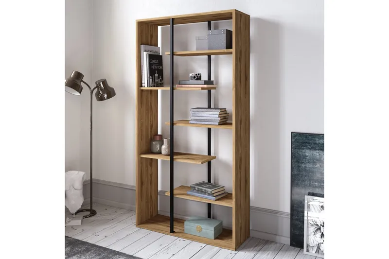 Zallar Bokhylla 90 cm - Valnöt|Svart - Förvaring - Hyllor - Bokhylla