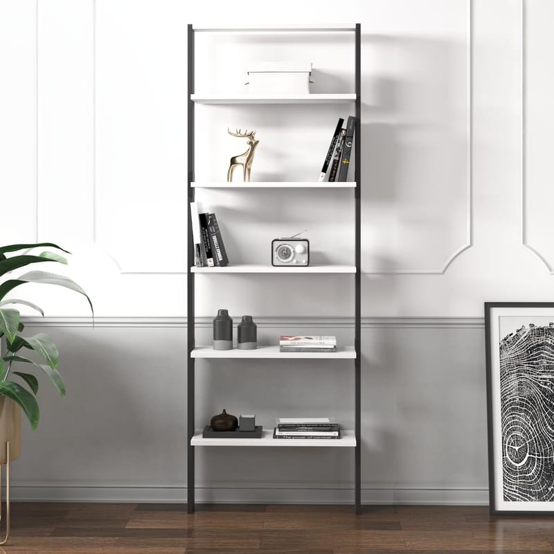 Branik Bokhylla 61x180x25 cm - Antracit och vit - Förvaring - Hyllor - Bokhylla