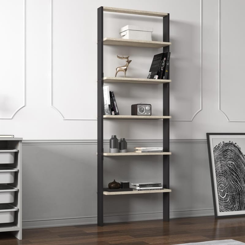 Branik Bokhylla 61x180x25 cm - Travertine/Anthracite - Förvaring - Hyllor - Bokhylla