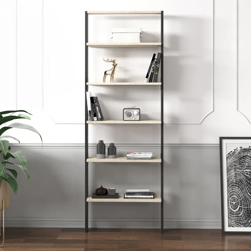 Branik Bokhylla 61x180x25 cm - Travertine/Anthracite - Förvaring - Hyllor - Bokhylla