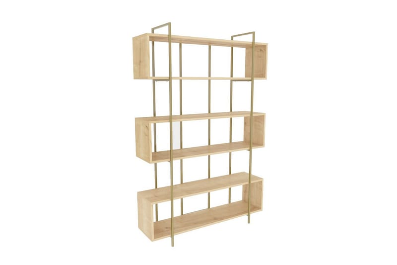 Bruti Bokhylla 120 cm - Ljusbrun/Guld - Förvaring - Hyllor - Bokhylla