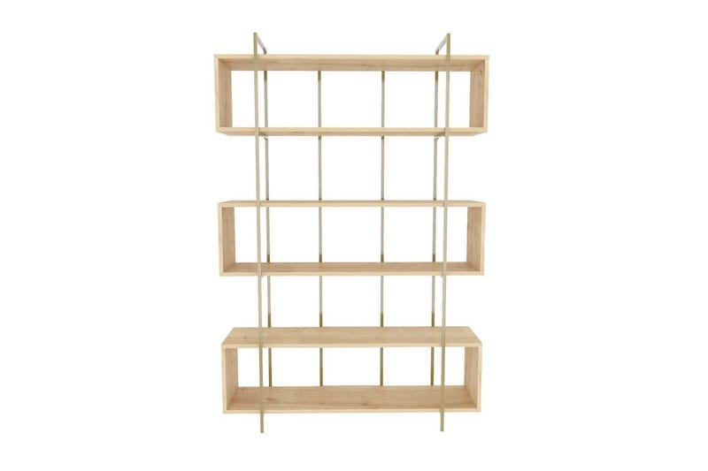 Bruti Bokhylla 120 cm - Ljusbrun/Guld - Förvaring - Hyllor - Bokhylla