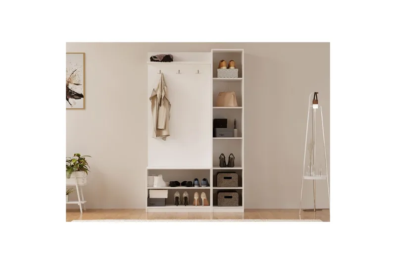 Caeton Hyllsystem 200 cm - Matt Vit - Förvaring - Hyllor - Hyllsystem