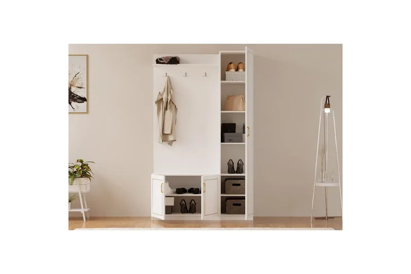 Caeton Hyllsystem 200 cm - Matt Vit - Förvaring - Hyllor - Hyllsystem