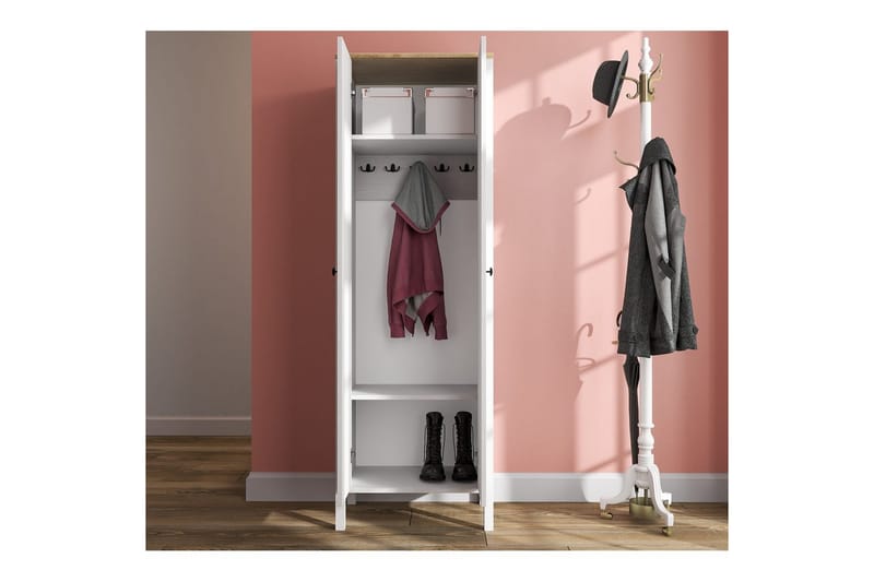 Calyra Hyllsystem 63x190 cm - Natur/Vit - Förvaring - Hyllor - Hyllsystem