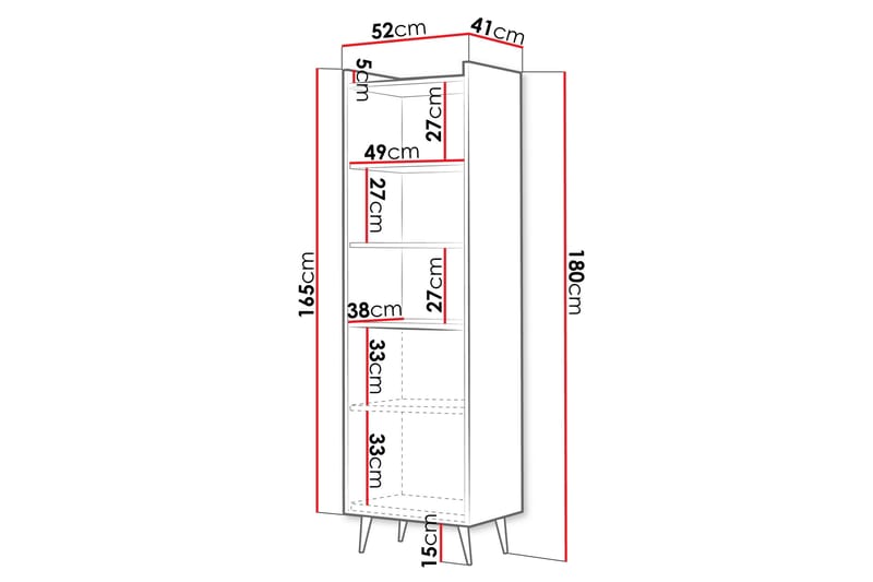 Chiku Bokhylla 52 cm - Beige - Förvaring - Hyllor - Bokhylla