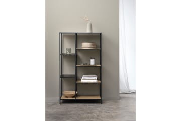 Cytis Industriell Bokhylla 80 cm i Metall med Träskiva - Svart - Förvaring - Hyllor - Bokhylla