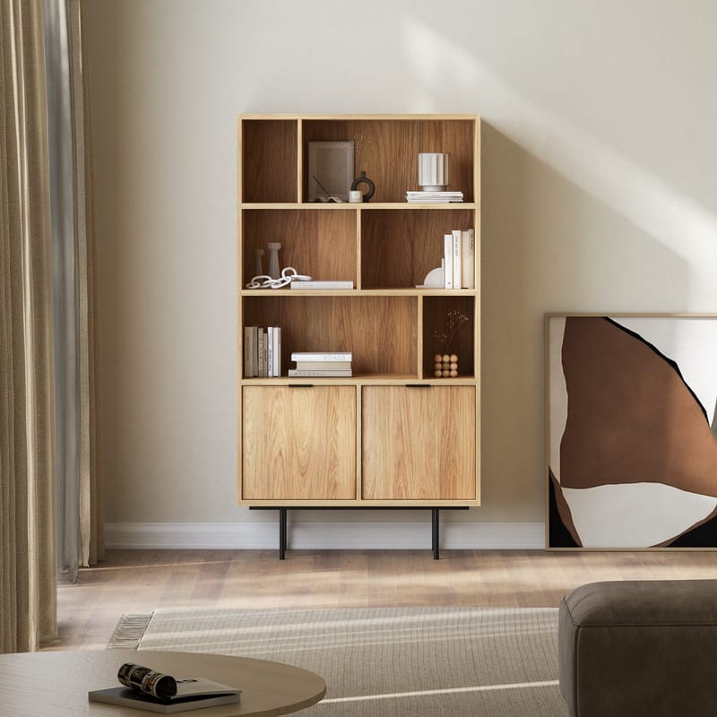 Dravo Bokhylla 90x185 cm - Naturlig hickory - Förvaring - Hyllor - Bokhylla