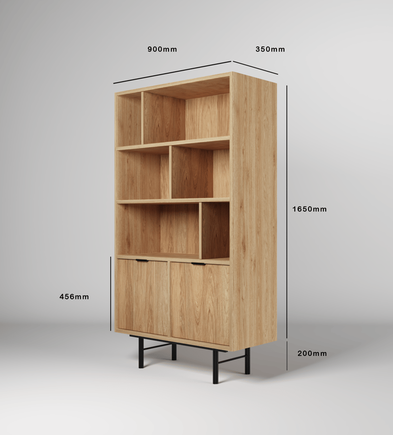 Dravo Bokhylla 90x185 cm - Naturlig hickory - Förvaring - Hyllor - Bokhylla