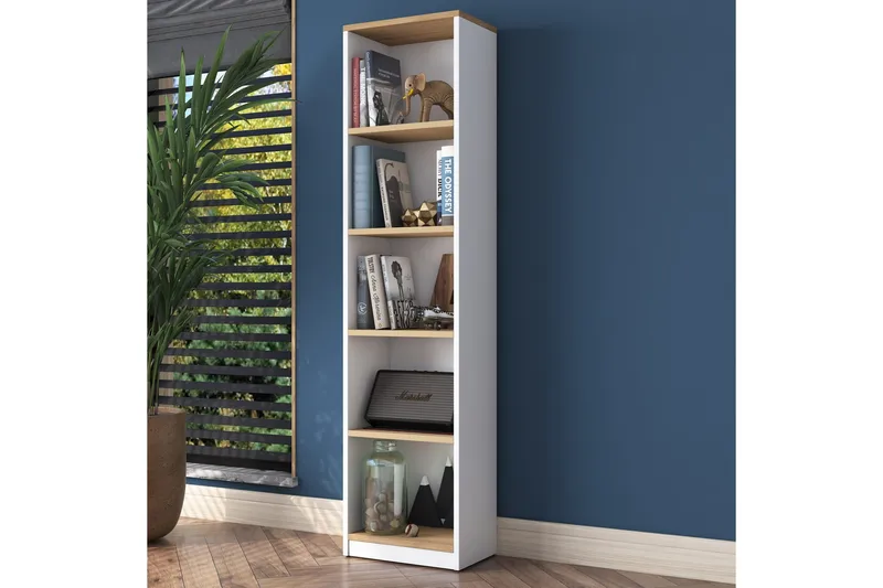 Dystany Bokhylla 40 cm - Vit/Valnöt - Förvaring - Hyllor - Bokhylla