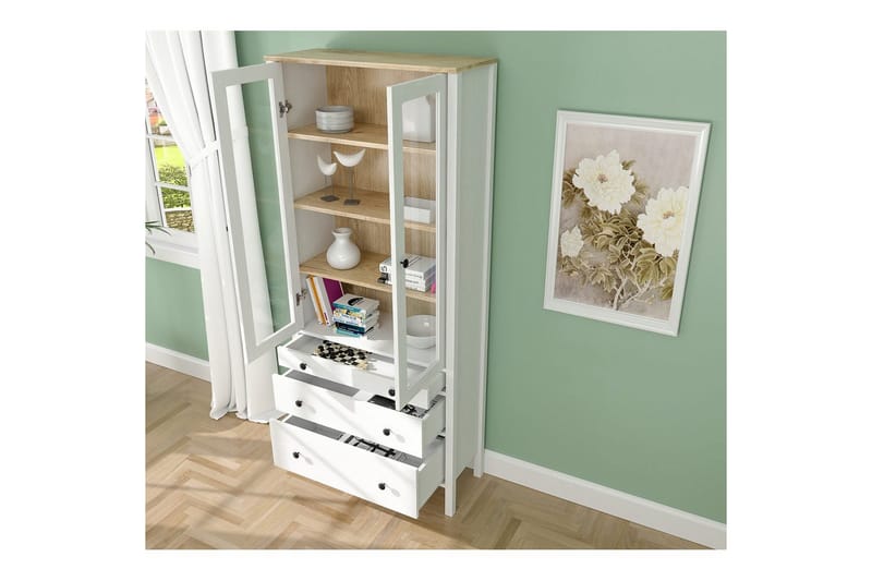 Elvan Bokhylla 83 cm - Natur/Vit - Förvaring - Hyllor - Bokhylla