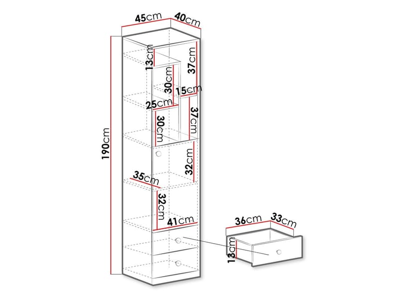 Elvaren Bokhylla 45 cm - Förvaring - Hyllor - Bokhylla