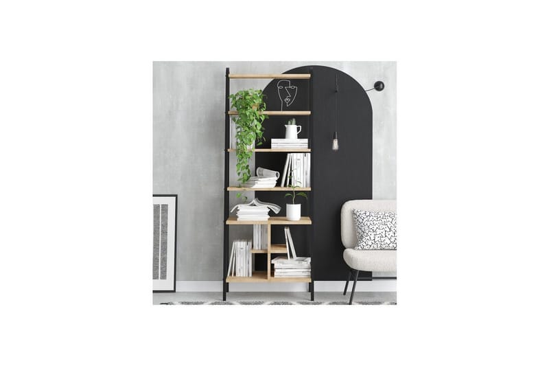 Elyros Bokhylla 64 cm - Ek/Svart - Förvaring - Hyllor - Bokhylla