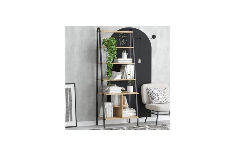 Elyros Bokhylla 64 cm - Ek/Svart - Förvaring - Hyllor - Bokhylla