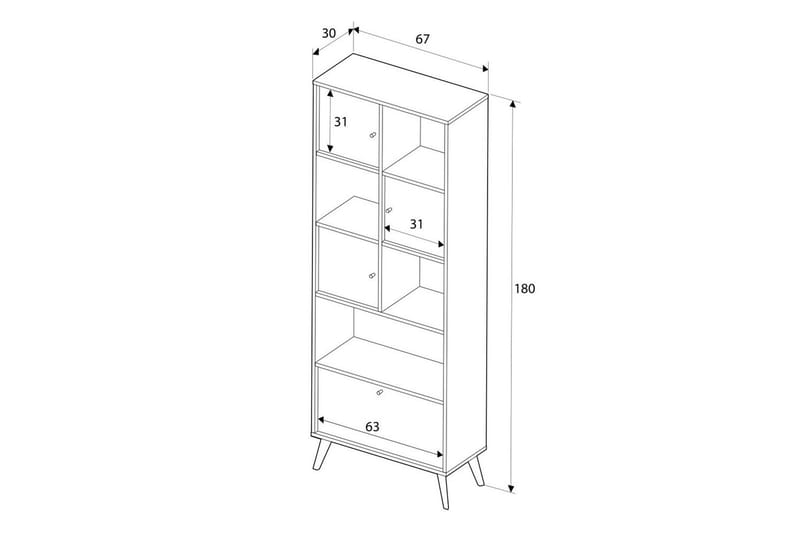 Felyra Bokhylla 67 cm - Multifärgad - Förvaring - Hyllor - Bokhylla