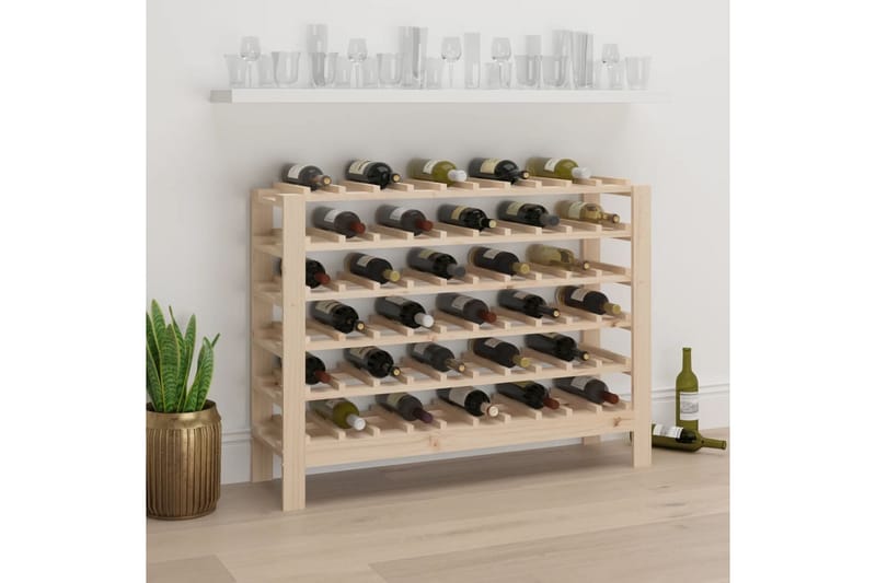 beBasic Vinställ 109,5x30x82 cm massiv furu - Förvaring - Hyllor - Förvaringshylla - Vinställ & vinhylla