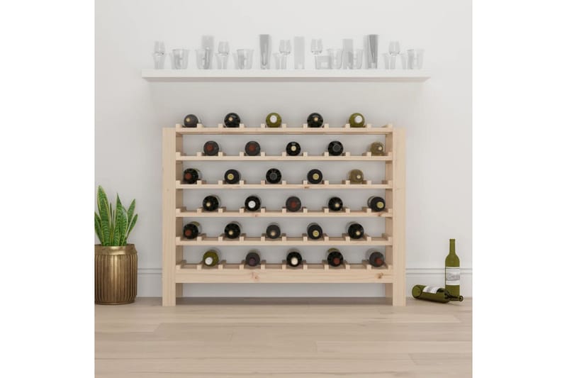beBasic Vinställ 109,5x30x82 cm massiv furu - Förvaring - Hyllor - Förvaringshylla - Vinställ & vinhylla