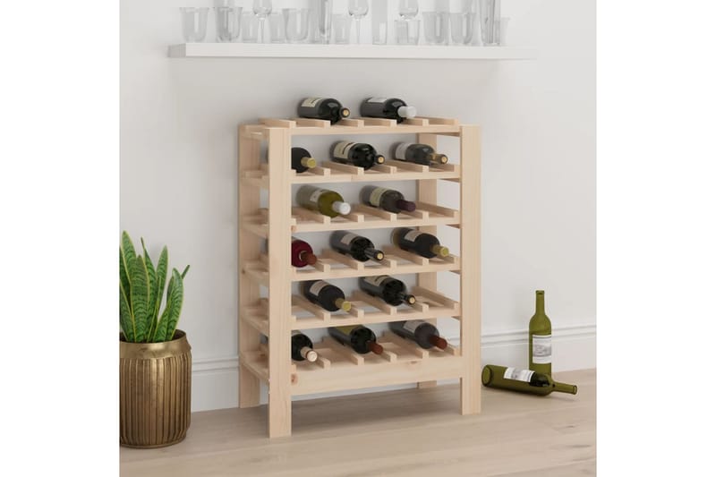 beBasic Vinställ 61,5x30x82 cm massiv furu - Förvaring - Hyllor - Förvaringshylla - Vinställ & vinhylla