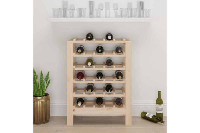 beBasic Vinställ 61,5x30x82 cm massiv furu - Förvaring - Hyllor - Förvaringshylla - Vinställ & vinhylla