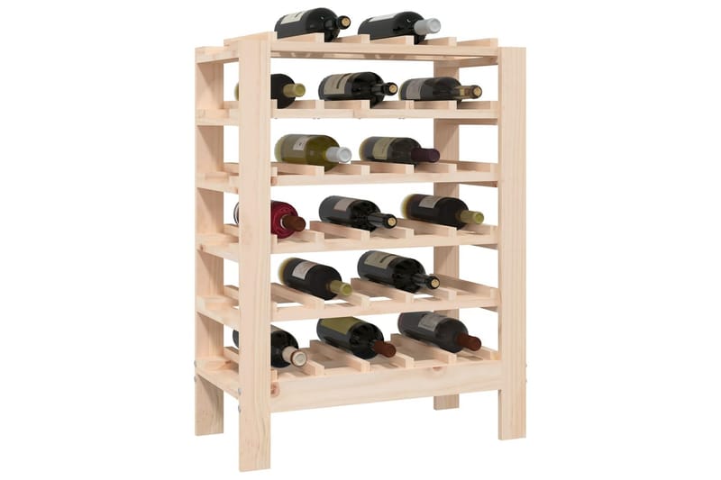 beBasic Vinställ 61,5x30x82 cm massiv furu - Förvaring - Hyllor - Förvaringshylla - Vinställ & vinhylla