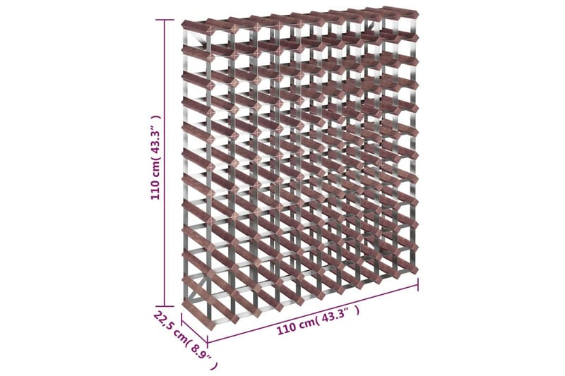 beBasic Vinställ för 120 flaskor brun massiv furu - Vinställ & vinhylla