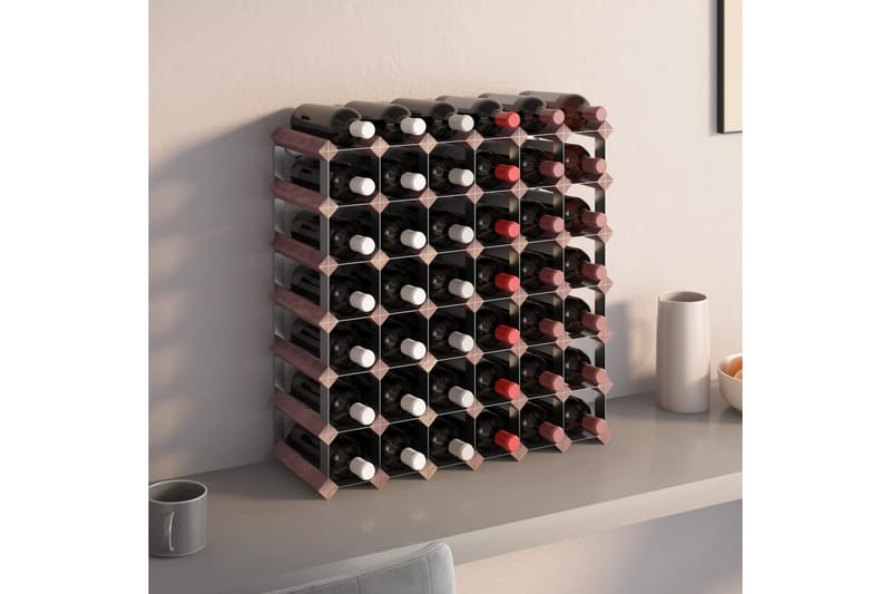 beBasic Vinställ för 42 flaskor brun massiv furu - Vinställ & vinhylla