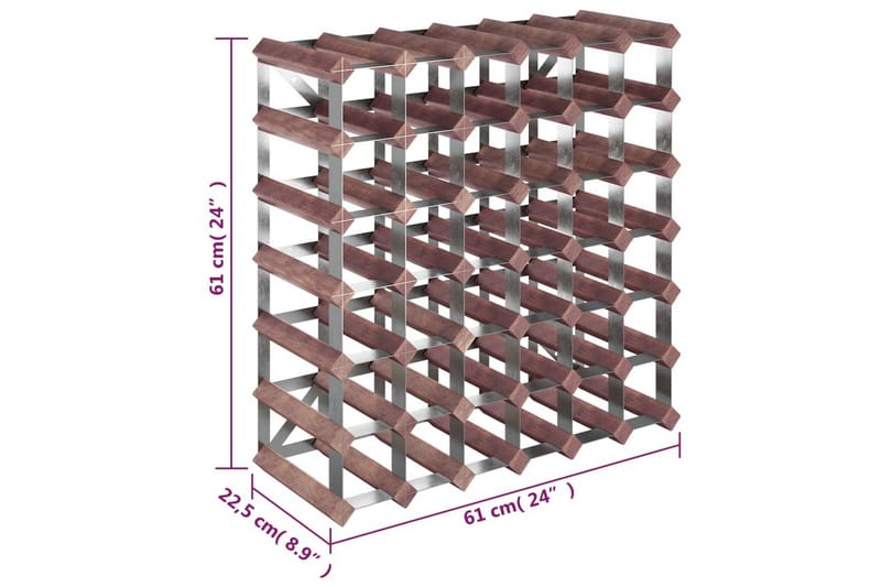beBasic Vinställ för 42 flaskor brun massiv furu - Vinställ & vinhylla