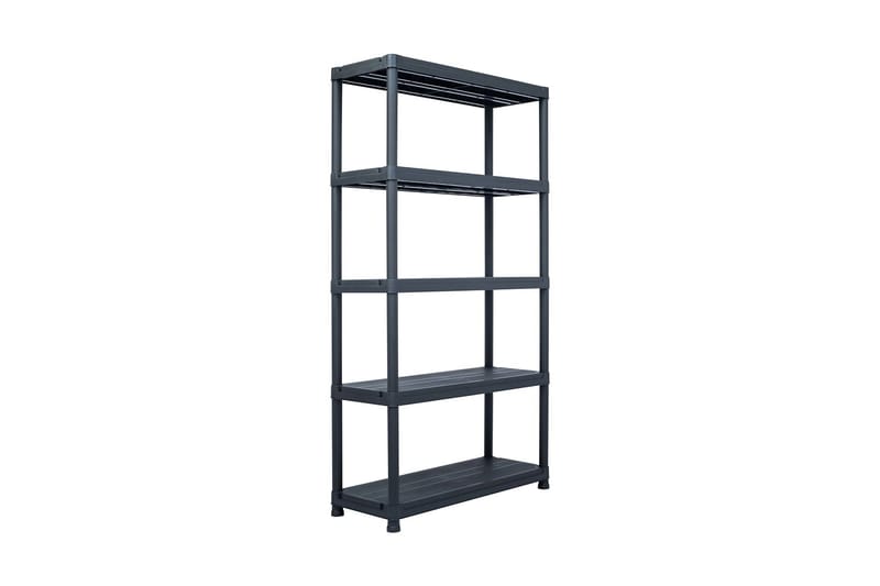 Förvaringshyllor 2 st svart 250 kg 80x40x180 cm plast - Lagerhylla