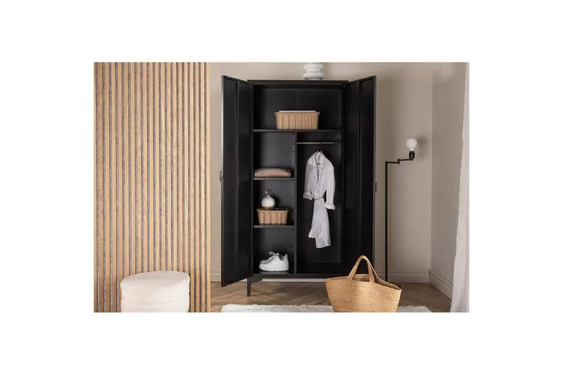 Garderob Piring - Svart - Förvaring - Hyllor - Förvaringshylla - Lagerhylla