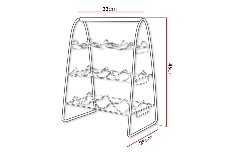 Haruaki Vinställ 33x29 cm 46x - Svart - Förvaring - Hyllor - Förvaringshylla - Vinställ & vinhylla