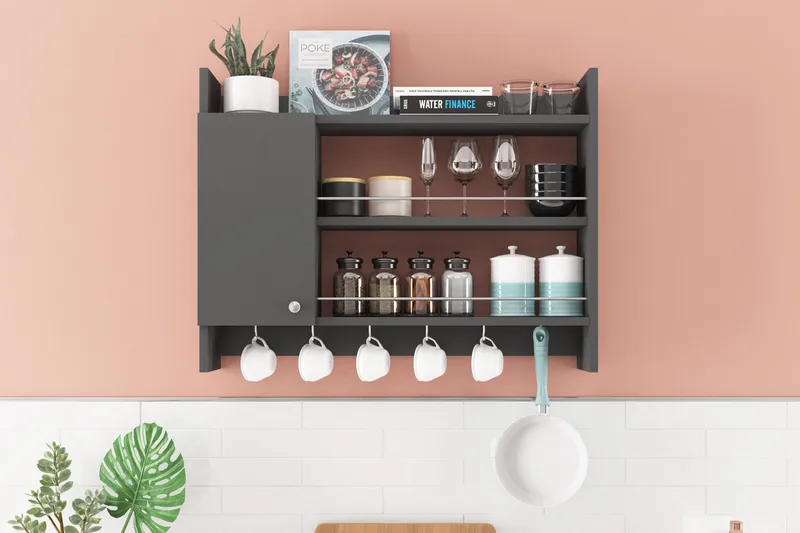 Nivillac Kryddhylla 85x15 cm, Grå