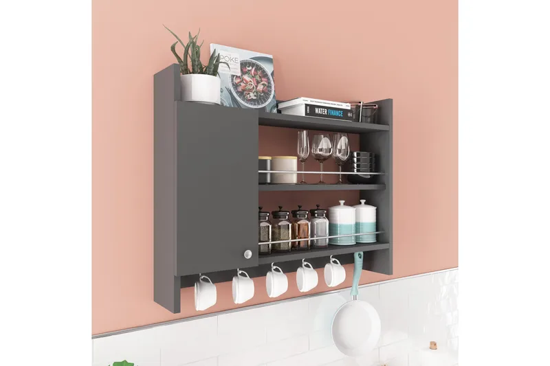 Nivillac Kryddhylla 85x15 cm - Grå - Förvaring - Hyllor - Förvaringshylla - Kryddhylla