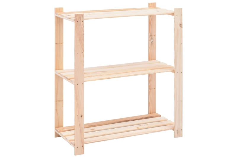 Förvaringshylla 3 hyllplan 80x38x90 massiv furu 150 kg - Beige - Förvaring - Hyllor - Förvaringshylla - Lagerhylla