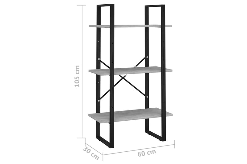 Förvaringshylla betonggrå 60x30x105 cm spånskiva - Grå - Förvaring - Hyllor - Förvaringshylla - Lagerhylla