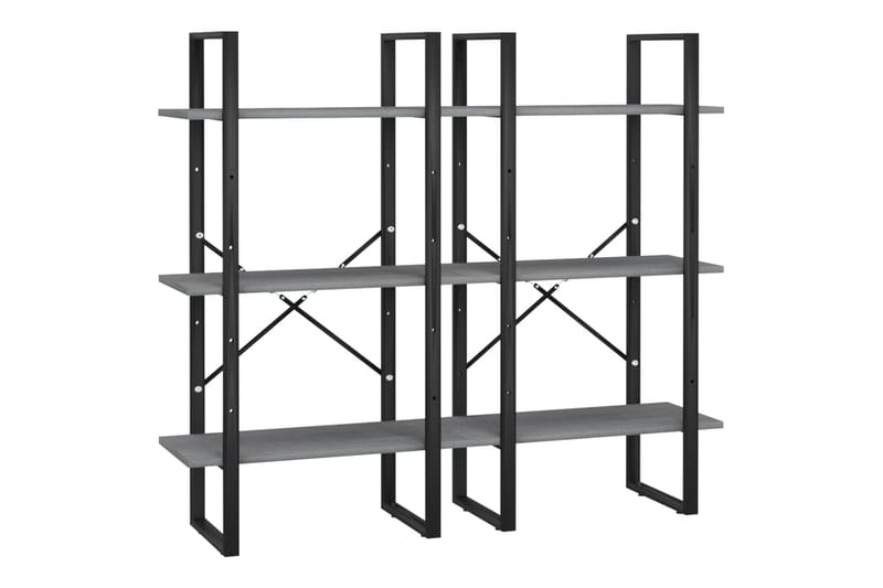 Förvaringshyllor 2 st grå 60x30x210 cm massiv furu - Grå - Förvaring - Hyllor - Förvaringshylla - Lagerhylla
