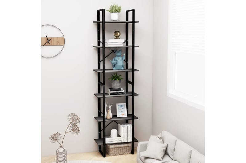 Förvaringshyllor 2 st grå 60x30x210 cm spånskiva - Grå - Förvaring - Hyllor - Förvaringshylla - Lagerhylla