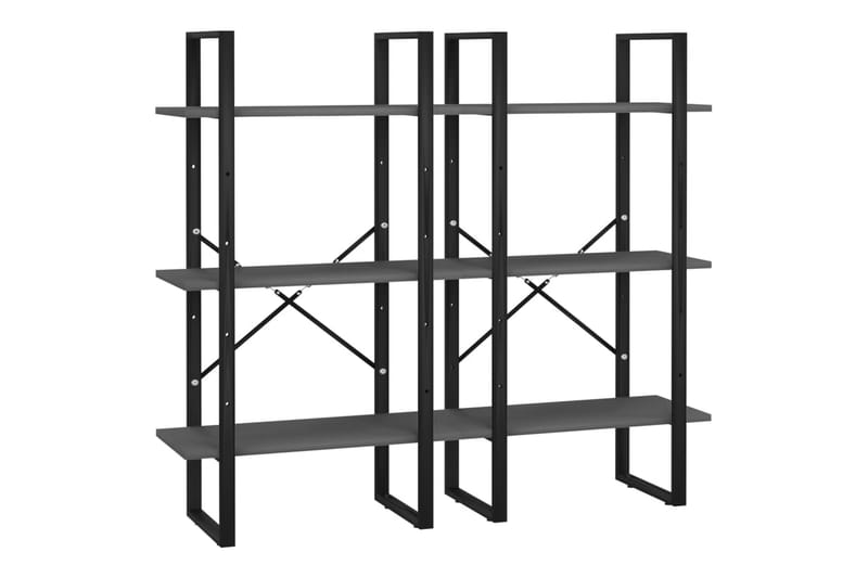 Förvaringshyllor 2 st grå 60x30x210 cm spånskiva - Grå - Förvaring - Hyllor - Förvaringshylla - Lagerhylla