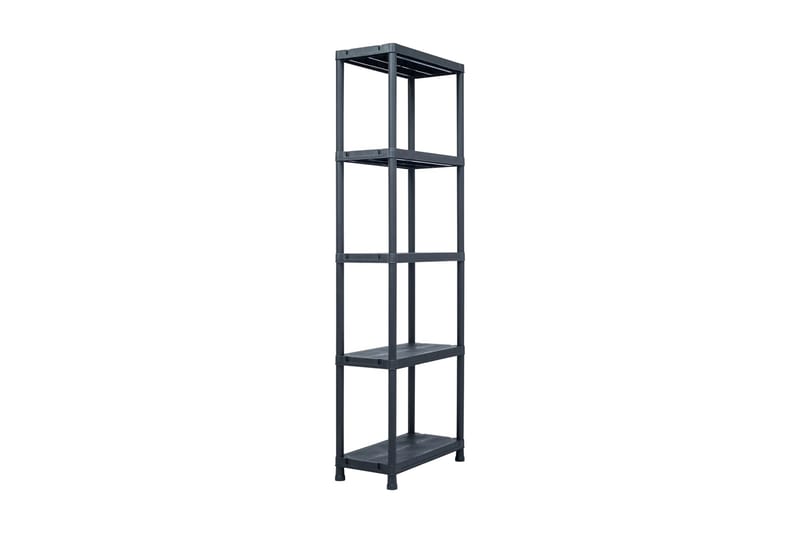 Förvaringshyllor 2 st svart 125 kg 60x30x180 cm plast - Svart - Förvaring - Hyllor - Förvaringshylla - Lagerhylla
