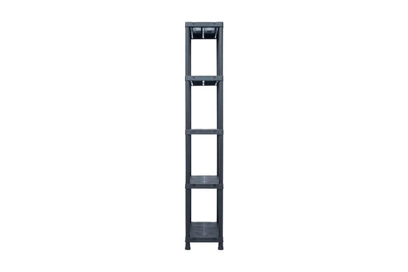 Förvaringshyllor 2 st svart 125 kg 60x30x180 cm plast - Svart - Förvaring - Hyllor - Förvaringshylla - Lagerhylla