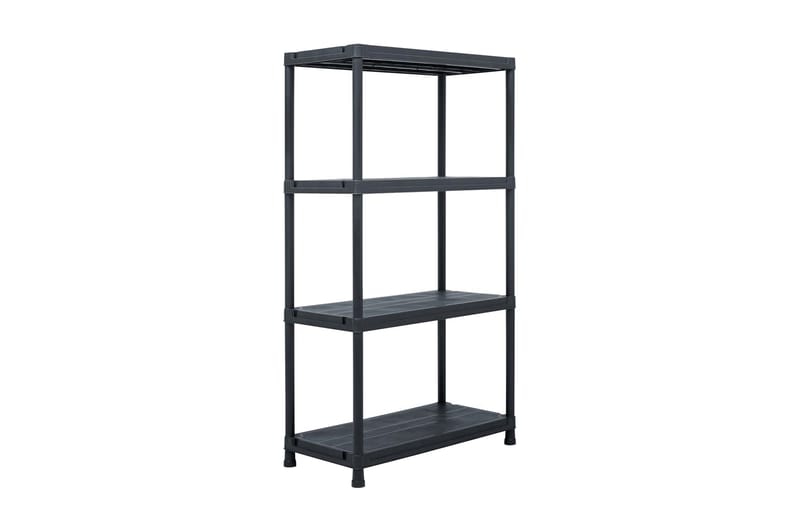 Förvaringshyllor 2 st svart 60x30x138 cm plast - Svart - Förvaring - Hyllor - Förvaringshylla - Lagerhylla