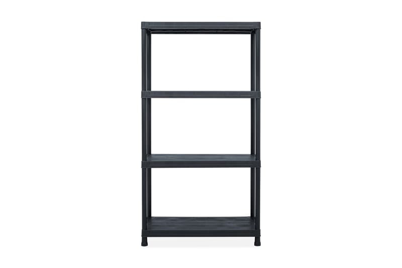 Förvaringshyllor 2 st svart 60x30x138 cm plast - Svart - Förvaring - Hyllor - Förvaringshylla - Lagerhylla