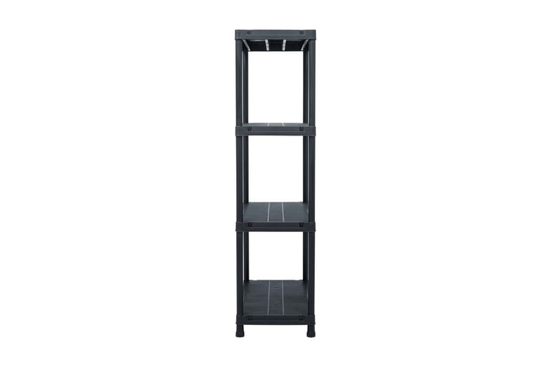 Förvaringshyllor 2 st svart 60x30x138 cm plast - Svart - Förvaring - Hyllor - Förvaringshylla - Lagerhylla