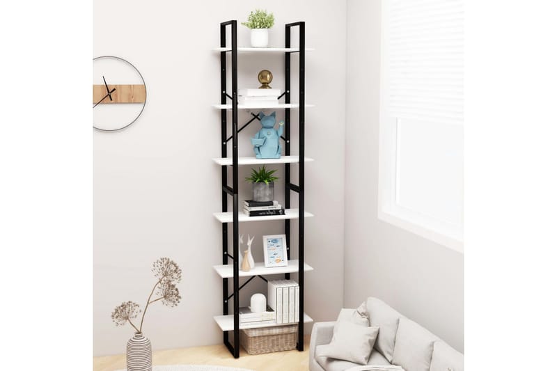 Förvaringshyllor 2 st vit 60x30x210 cm spånskiva - Vit - Förvaring - Hyllor - Förvaringshylla - Lagerhylla