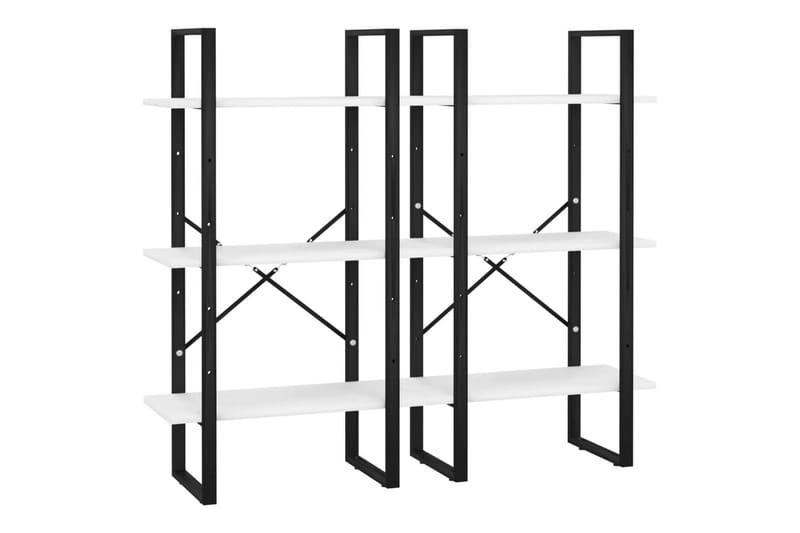 Förvaringshyllor 2 st vit 60x30x210 cm spånskiva - Vit - Förvaring - Hyllor - Förvaringshylla - Lagerhylla
