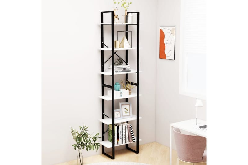 Förvaringshyllor 2 st vit 60x30x210 cm spånskiva - Vit - Förvaring - Hyllor - Förvaringshylla - Lagerhylla