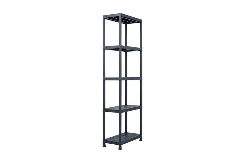 Förvaringshyllor 5 st svart 125 kg 60x30x180 cm plast - Svart - Förvaring - Hyllor - Förvaringshylla - Lagerhylla