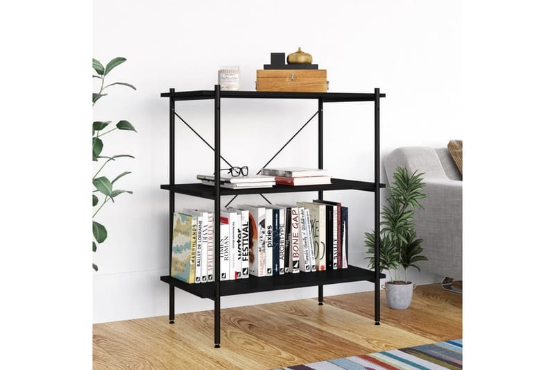 Hyllenhet med 3 hyllplan svart 80x40x92 cm - Svart - Förvaring - Hyllor - Förvaringshylla - Lagerhylla