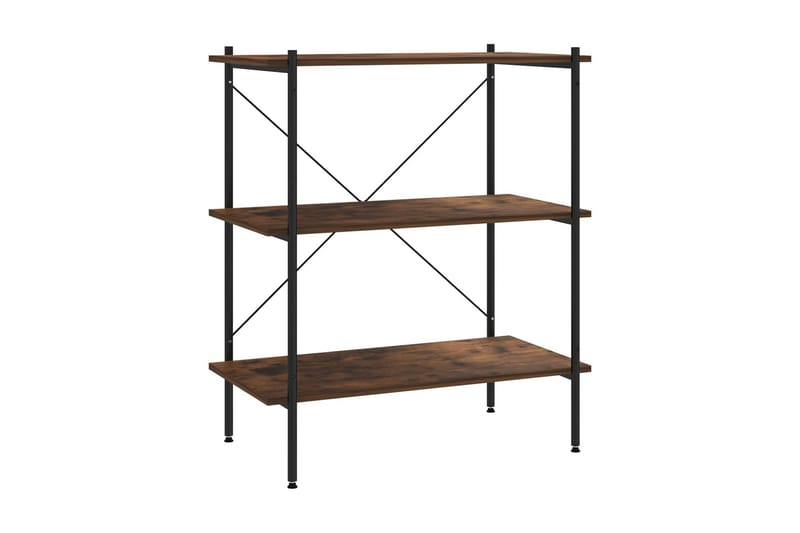 Hyllenhet med 3 hyllplan svart och mörkt trä 80x40x92 cm - Svart - Förvaring - Hyllor - Förvaringshylla - Lagerhylla