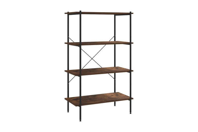 Hyllenhet med 4 hyllplan svart och mörkt trä 80x40x130 cm - Svart - Förvaring - Hyllor - Förvaringshylla - Lagerhylla